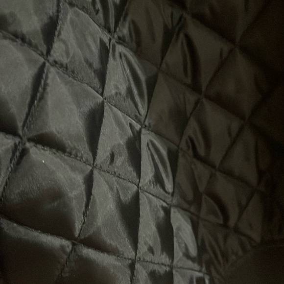 PacSun Black and White Racing Puffer Jacket with Yellow Accents - Picture 6 of 12